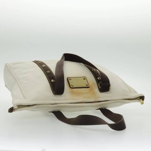 LOUIS VUITTON Antigua Cabas GM Tote Bag White Dark Brown M40033 LV Auth bs19171 - Picture 6 of 16